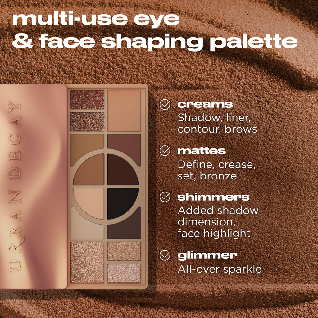 Urban Decay Naked Shaped Palette – Warm Neutral Eye & Face Multi-Use Kit (14 Shades)