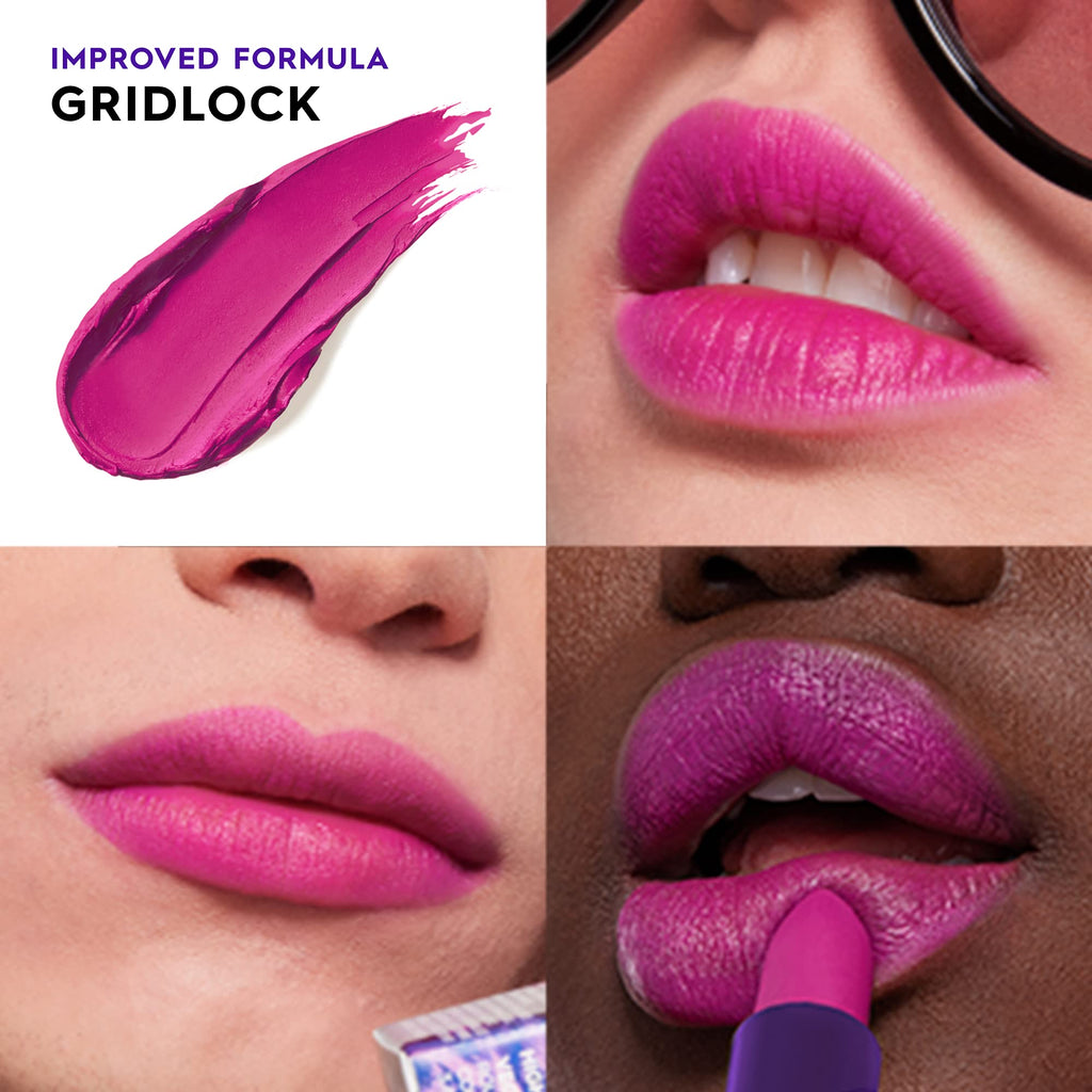 URBAN DECAY Vice Hydrating Lipstick Gridlock – Matte Finish in Bright Berry Fuchsia (0.11 oz)