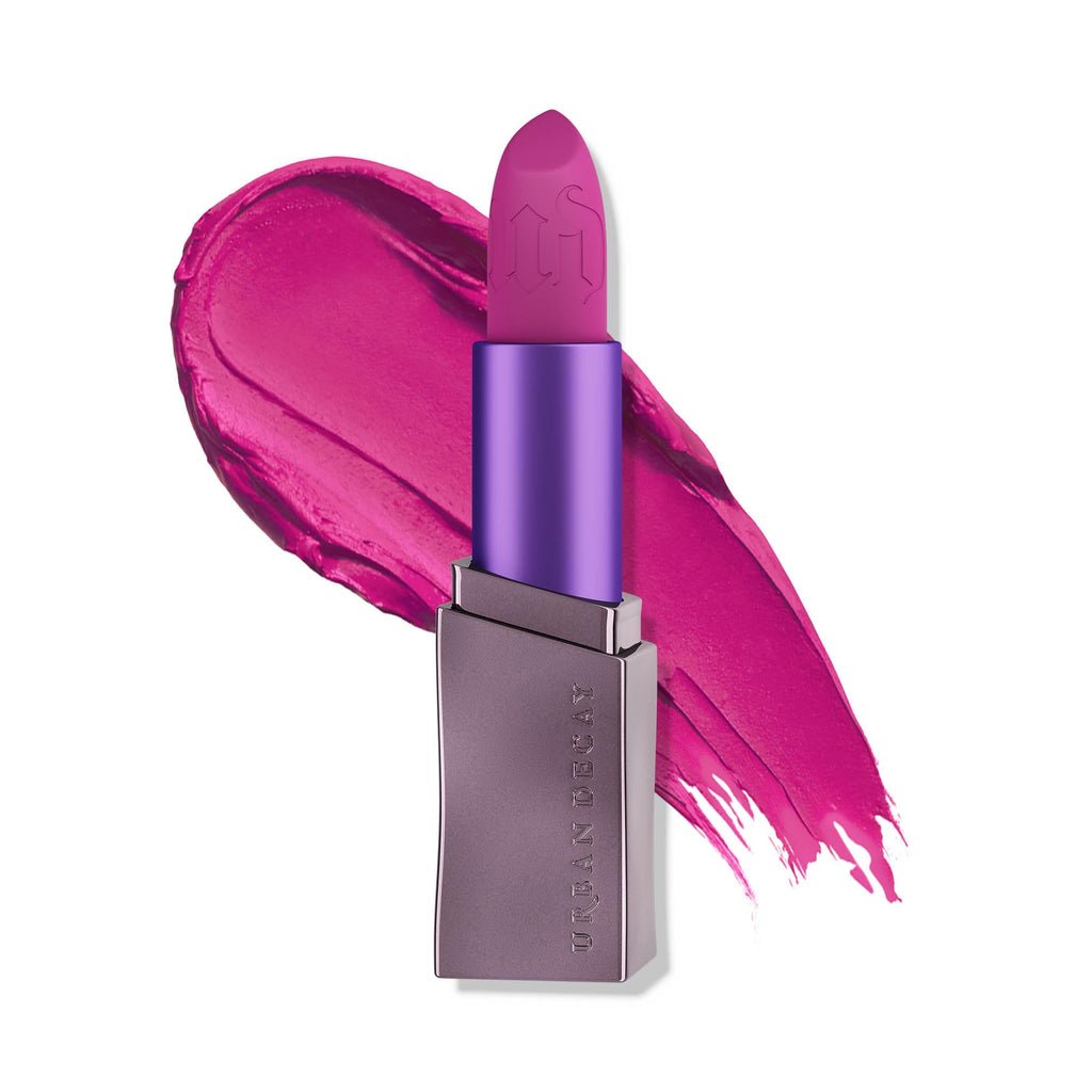 URBAN DECAY Vice Hydrating Lipstick Gridlock – Matte Finish in Bright Berry Fuchsia (0.11 oz)