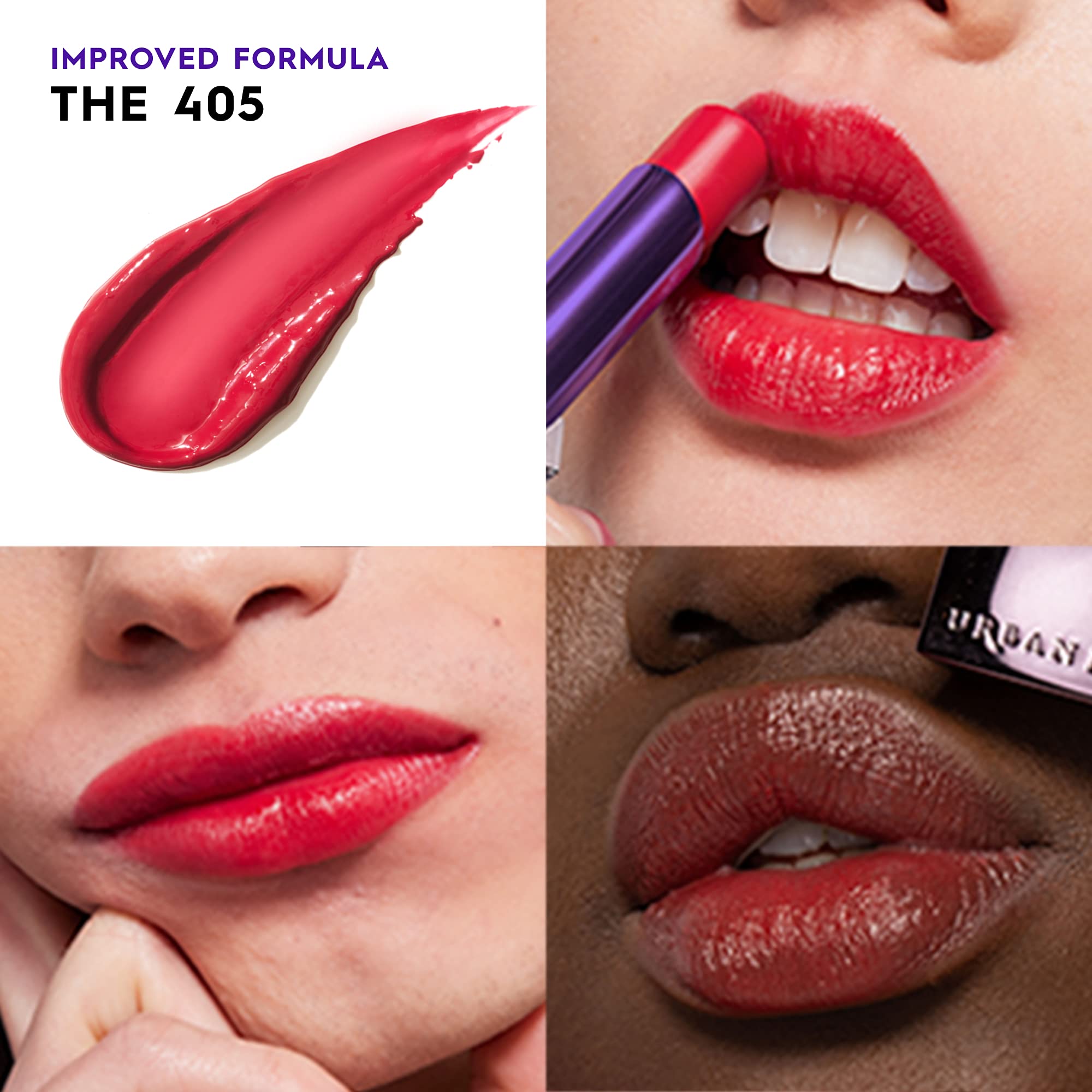 URBAN DECAY Vice Hydrating Lipstick The 405 – Sheer Bright Cherry Red (Shine Finish)