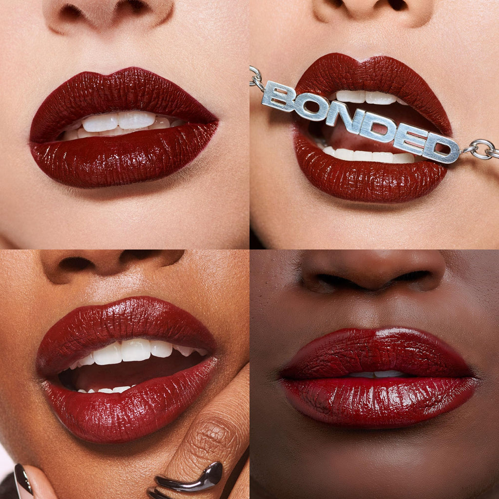 Urban Decay Vice Lip Bond Glossy Longwear Lipstick in Raw Footage Merlot Red | 16HR, Transfer-Proof, Vegan