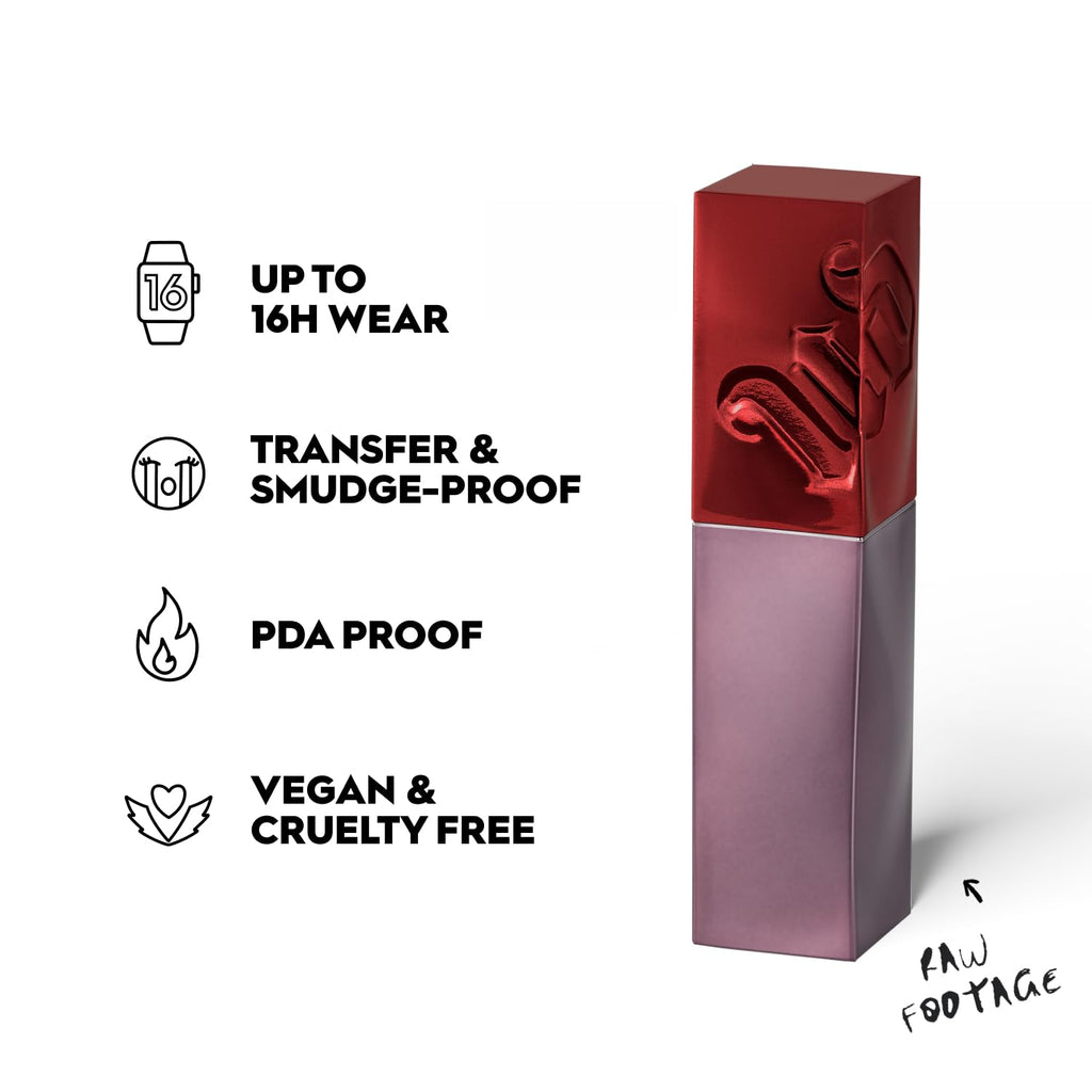 Urban Decay Vice Lip Bond Glossy Longwear Lipstick in Raw Footage Merlot Red | 16HR, Transfer-Proof, Vegan