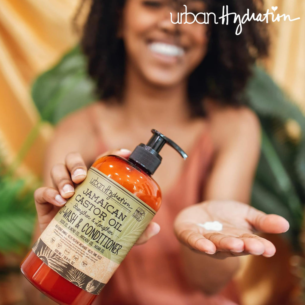 Urban Hydration Jamaican Castor Oil Co-Wash & Conditioner – Sulfate, Paraben & Dye Free (All Hair Types, 16.9 fl oz)