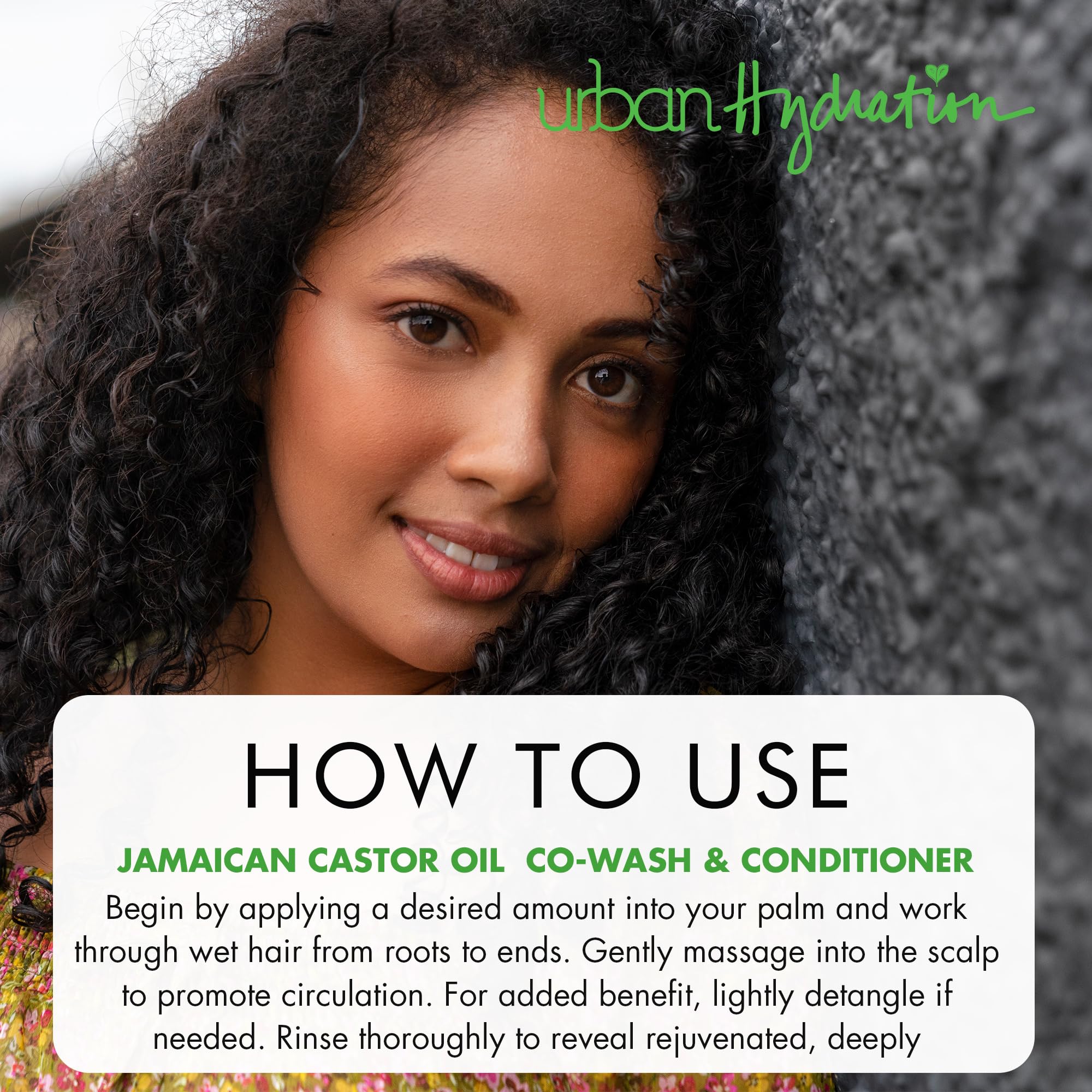 Urban Hydration Jamaican Castor Oil Co-Wash & Conditioner – Sulfate, Paraben & Dye Free (All Hair Types, 16.9 fl oz)