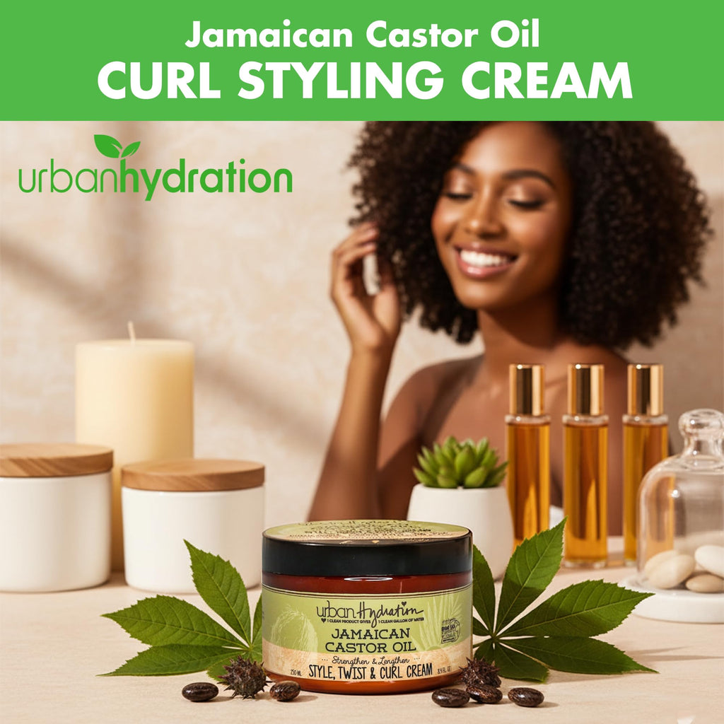 Urban Hydration Jamaican Castor Oil Curl Styling Cream | Sulfate, Paraben and Dye Free