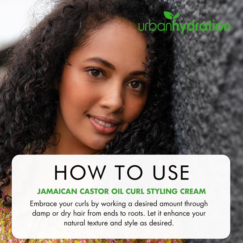 Urban Hydration Jamaican Castor Oil Curl Styling Cream | Sulfate, Paraben and Dye Free