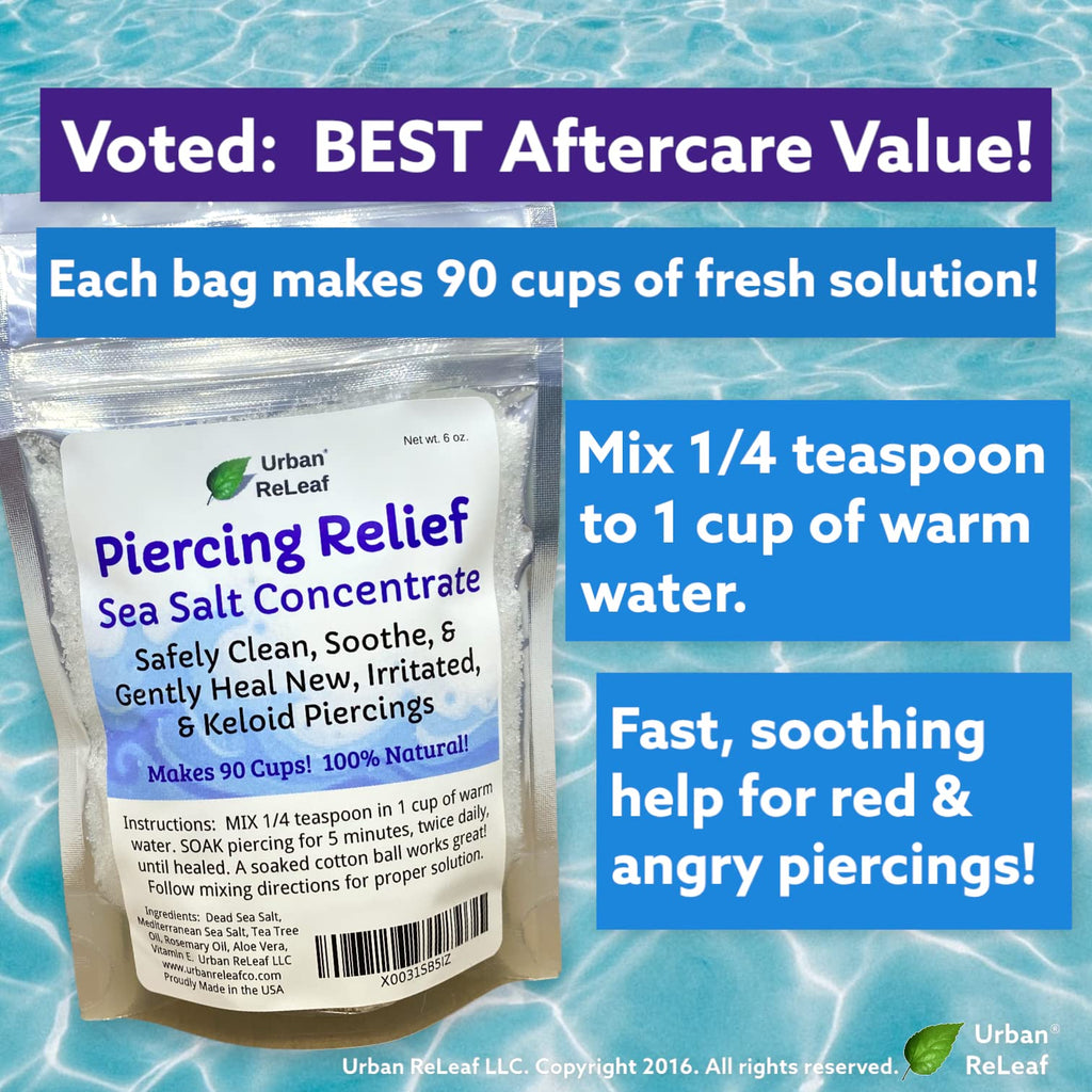 Urban ReLeaf Piercing Relief Sea Salt Concentrate Aftercare — 6 oz, Makes 90 Cups