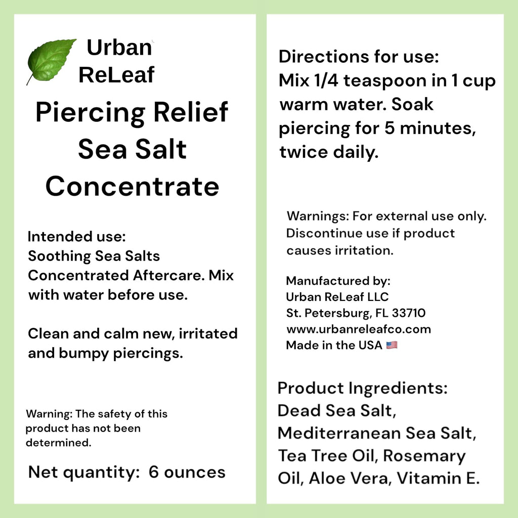 Urban ReLeaf Piercing Relief Sea Salt Concentrate Aftercare — 6 oz, Makes 90 Cups