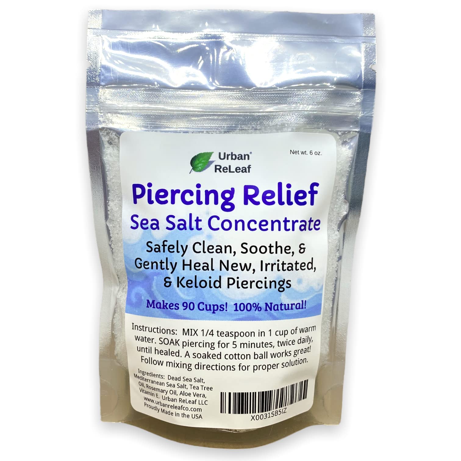 Urban ReLeaf Piercing Relief Sea Salt Concentrate Aftercare — 6 oz, Makes 90 Cups