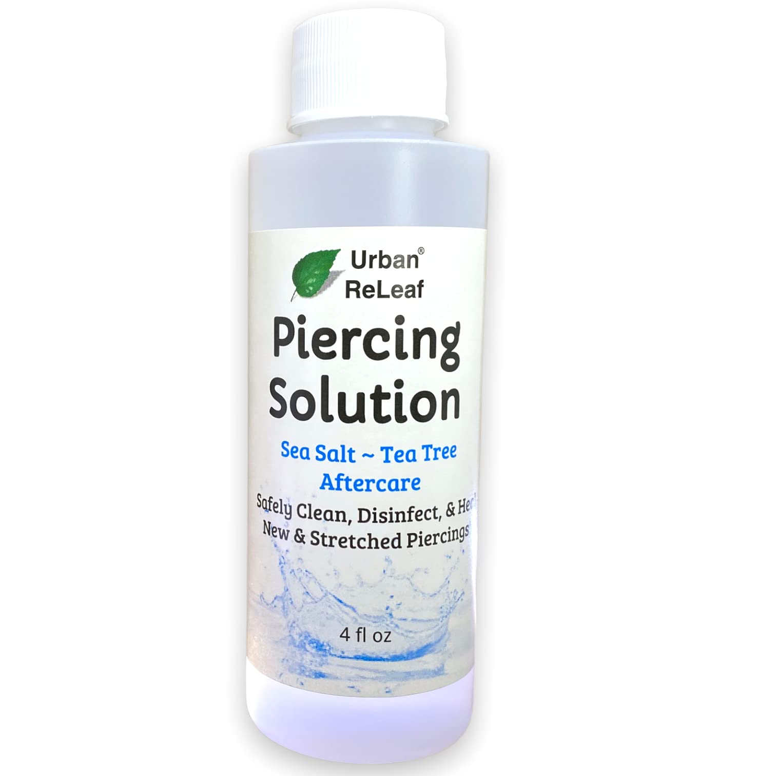 Urban ReLeaf Piercing Solution – Soothing Sea Salts & Tea Tree Aftercare 4 oz