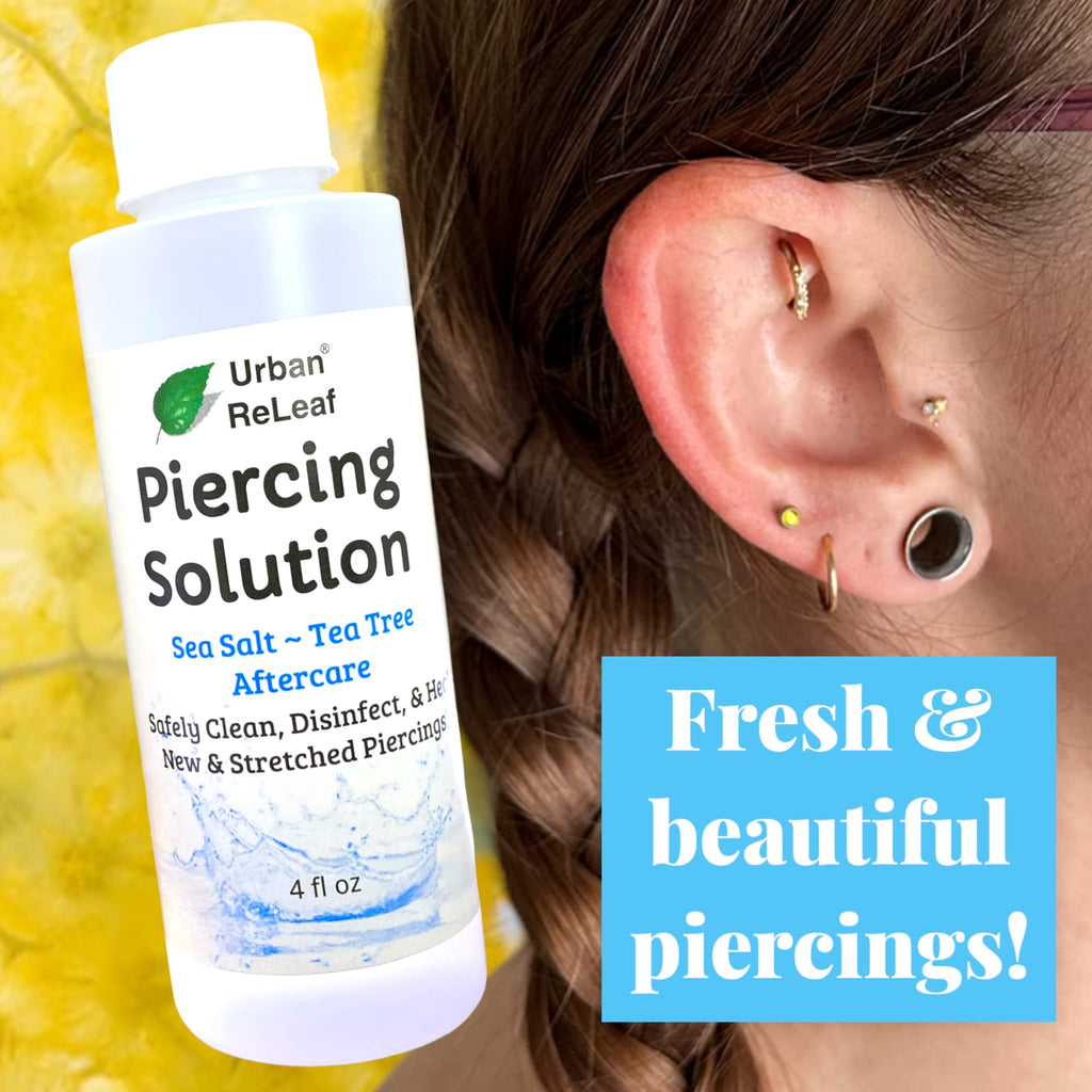 Urban ReLeaf Piercing Solution – Soothing Sea Salts & Tea Tree Aftercare 4 oz