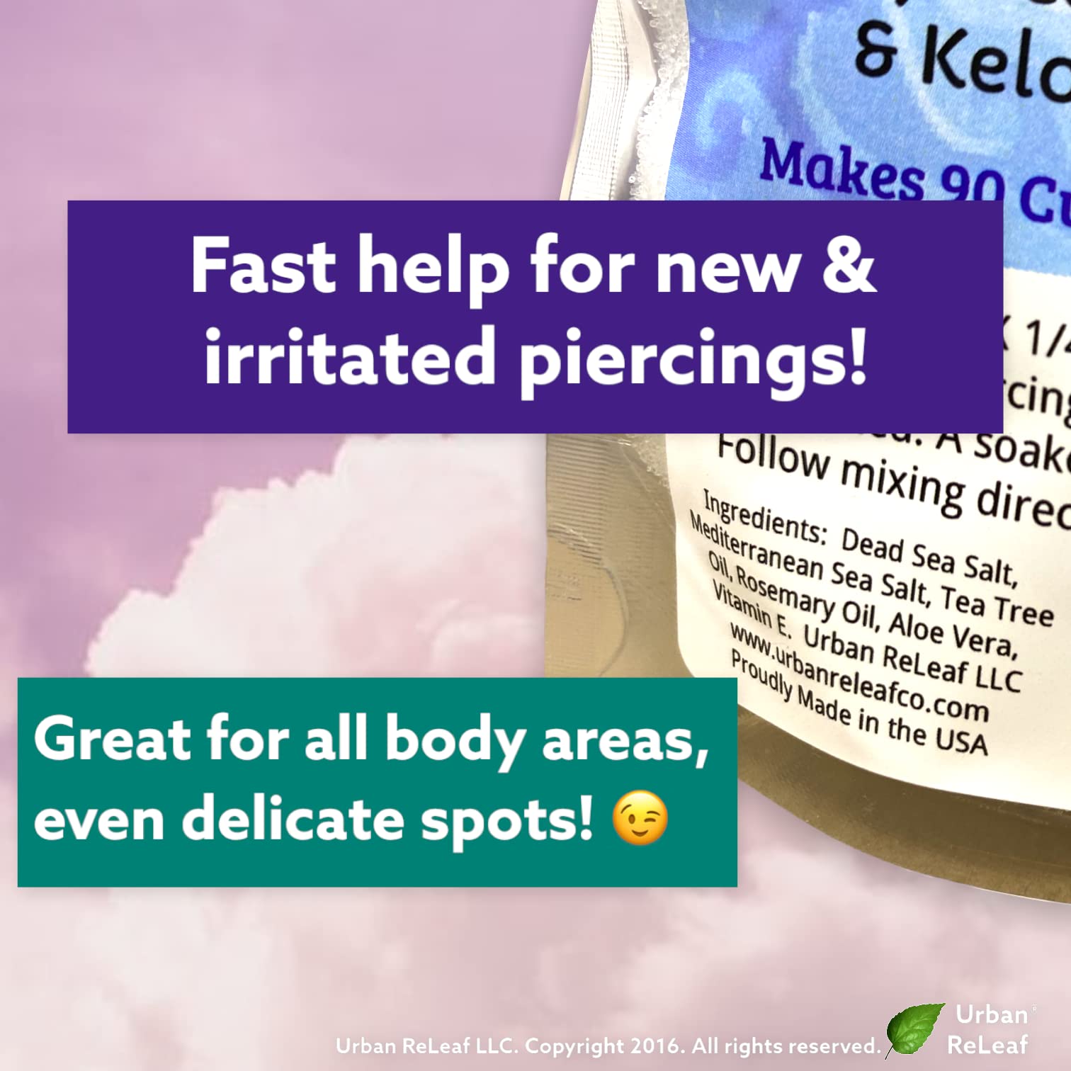 Urban ReLeaf Piercing Relief Sea Salt Concentrate Aftercare — 6 oz, Makes 90 Cups