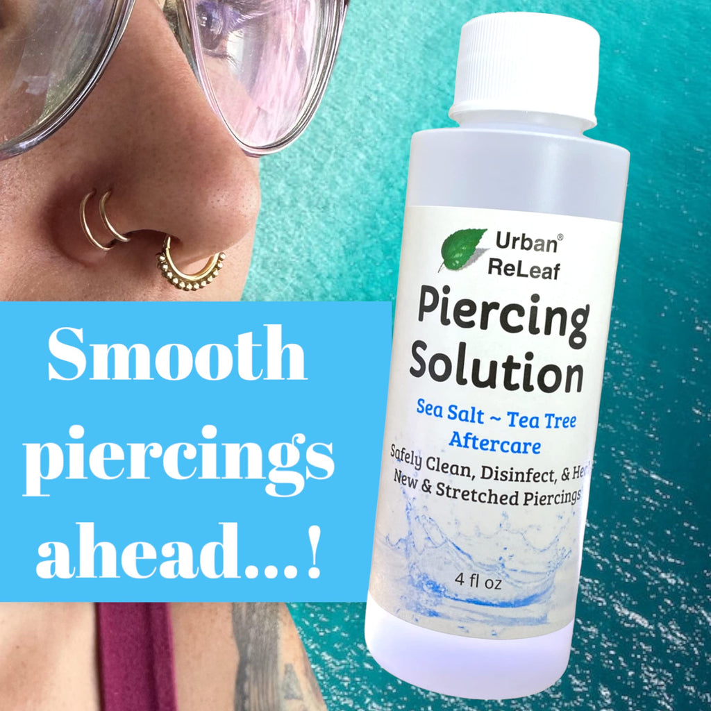 Urban ReLeaf Piercing Solution – Soothing Sea Salts & Tea Tree Aftercare 4 oz