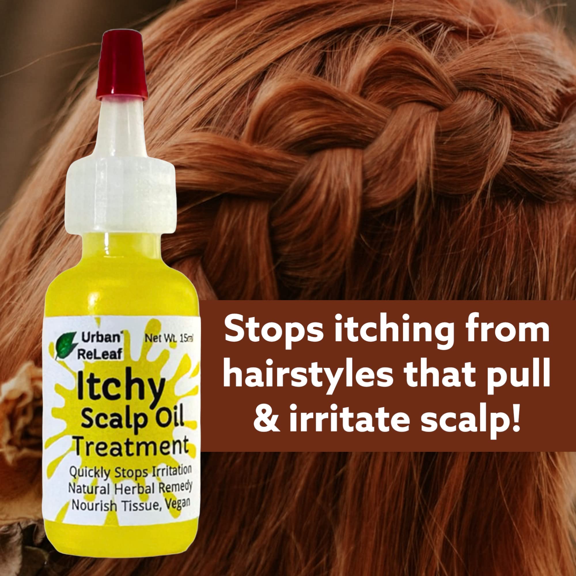 Urban ReLeaf Itchy Scalp Oil Treatment – Pack of 2 for Braids, Wigs & Tight Hairstyles – Made in USA