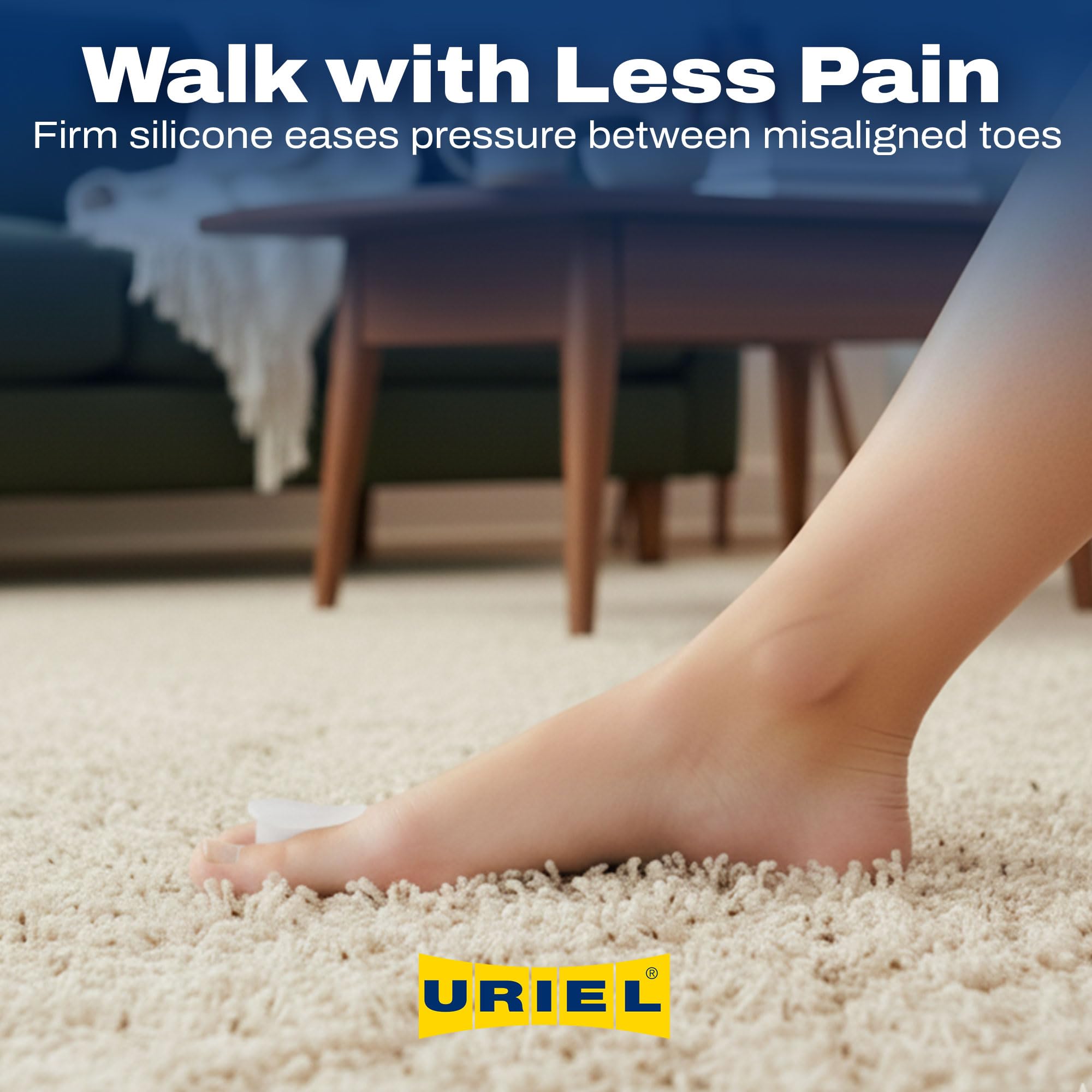 URIEL Soft Gel Toe Spacers with Mineral Oil – Silicone Toe Separators for Daily Comfort
