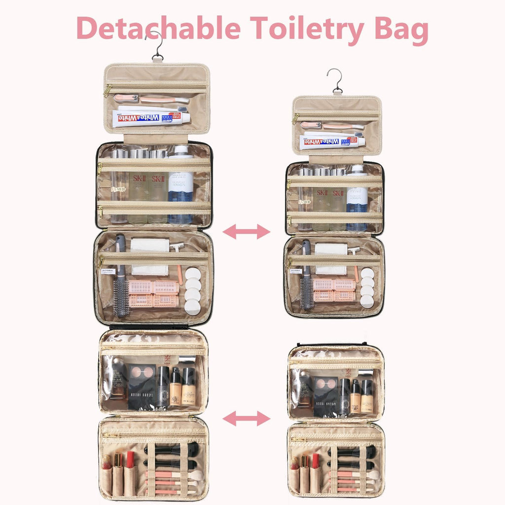 urophylla Detachable Travel Toiletry Bag for Women | Large Hanging Organizer for Travel