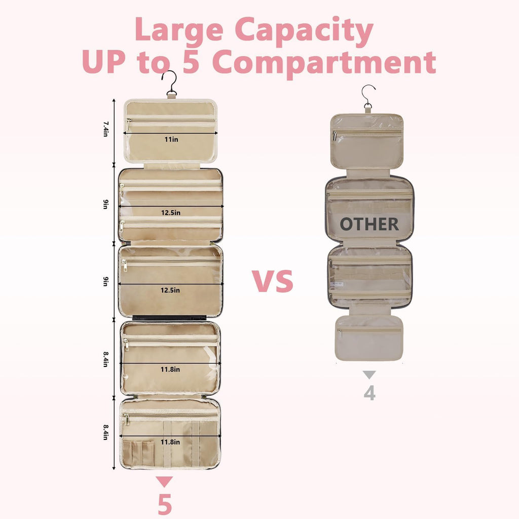 urophylla Detachable Travel Toiletry Bag for Women | Large Hanging Organizer for Travel