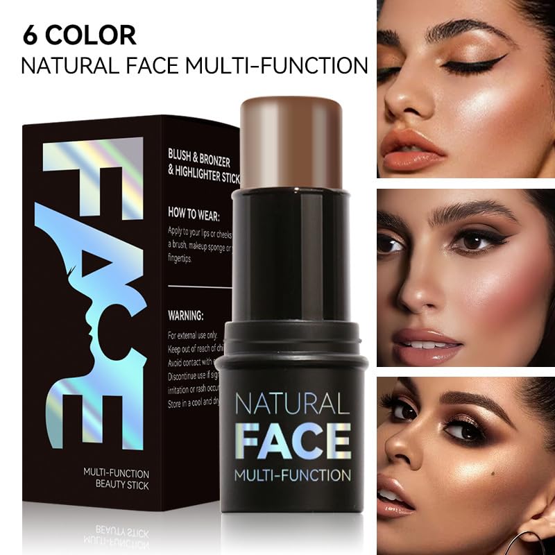 URQT 3 Pcs Face Contour Sticks Set – Highlighter, Contour & Blush (Shades 02, 03, 04)