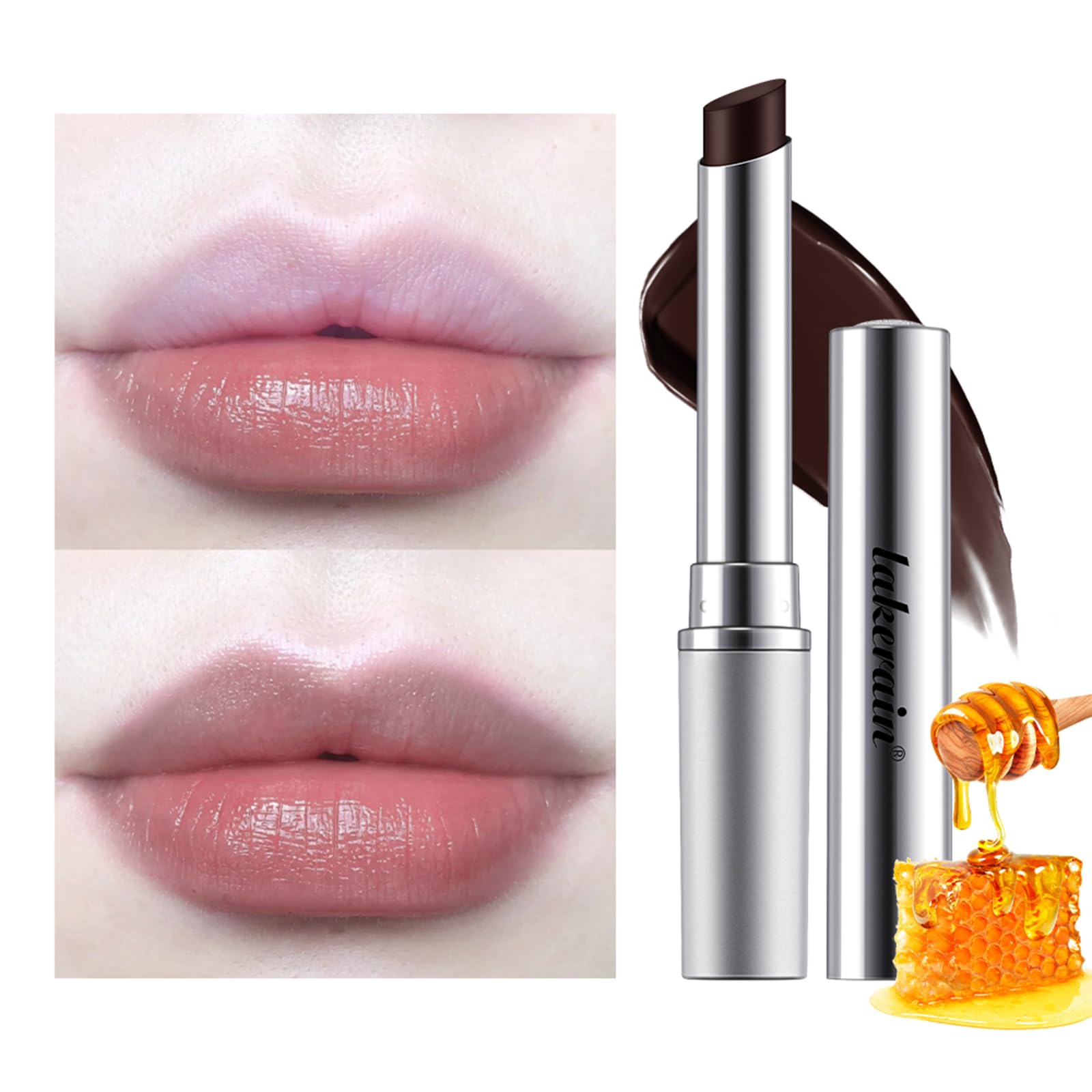 URQT 2Pcs Honey Lipstick – Dark Cherry Tint, Hydrating Sheer Lip Balm