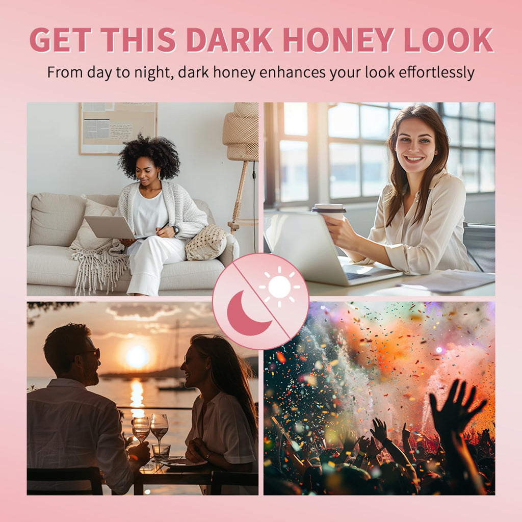 URQT Honey Lipstick Tinted Lip Balm – 2Pcs Black & Pink, Moisturizing Sheer Lip Tint with Natural Shine