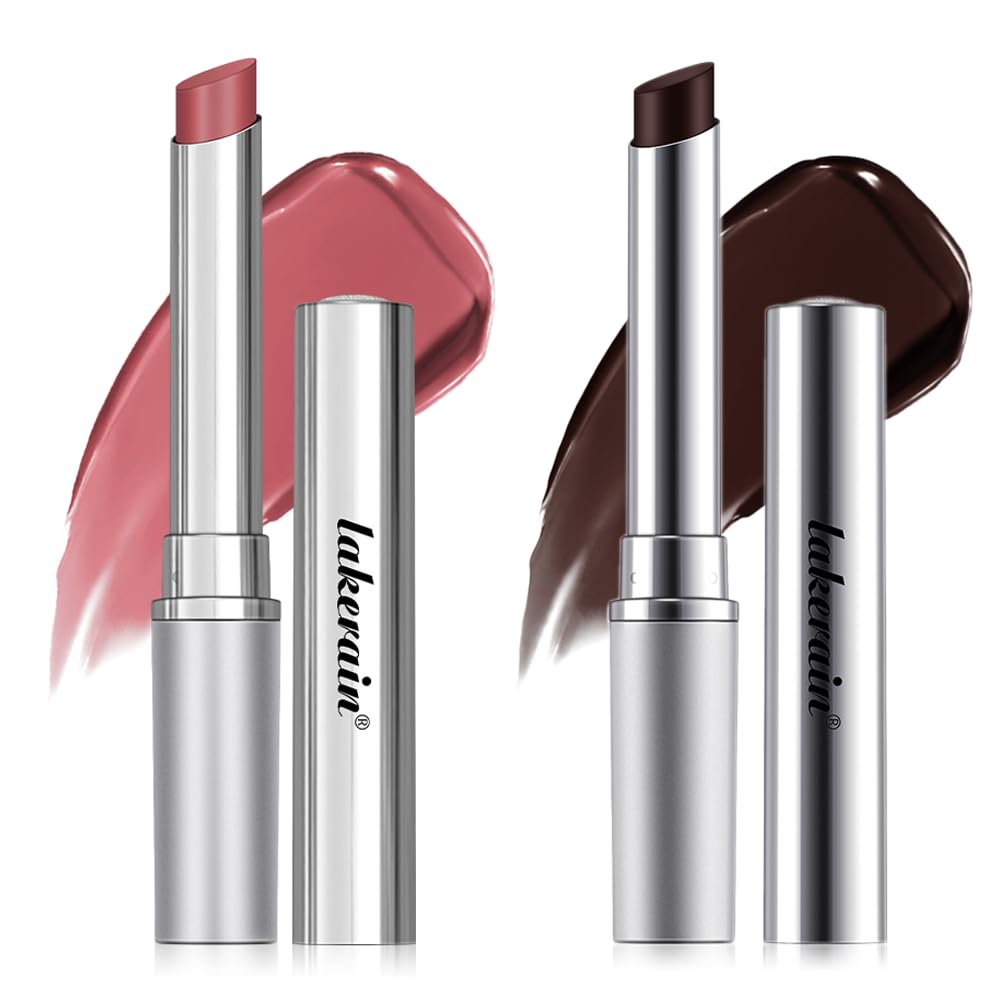URQT Honey Lipstick Tinted Lip Balm – 2Pcs Black & Pink, Moisturizing Sheer Lip Tint with Natural Shine
