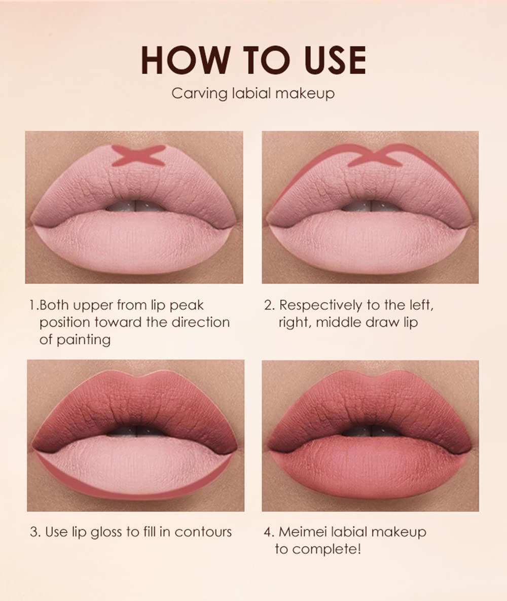 URQT 12pcs Lip Liner & Lipstick Set – 6 Velvet Matte Liquid Lipsticks + 6 Matching Lip Liners
