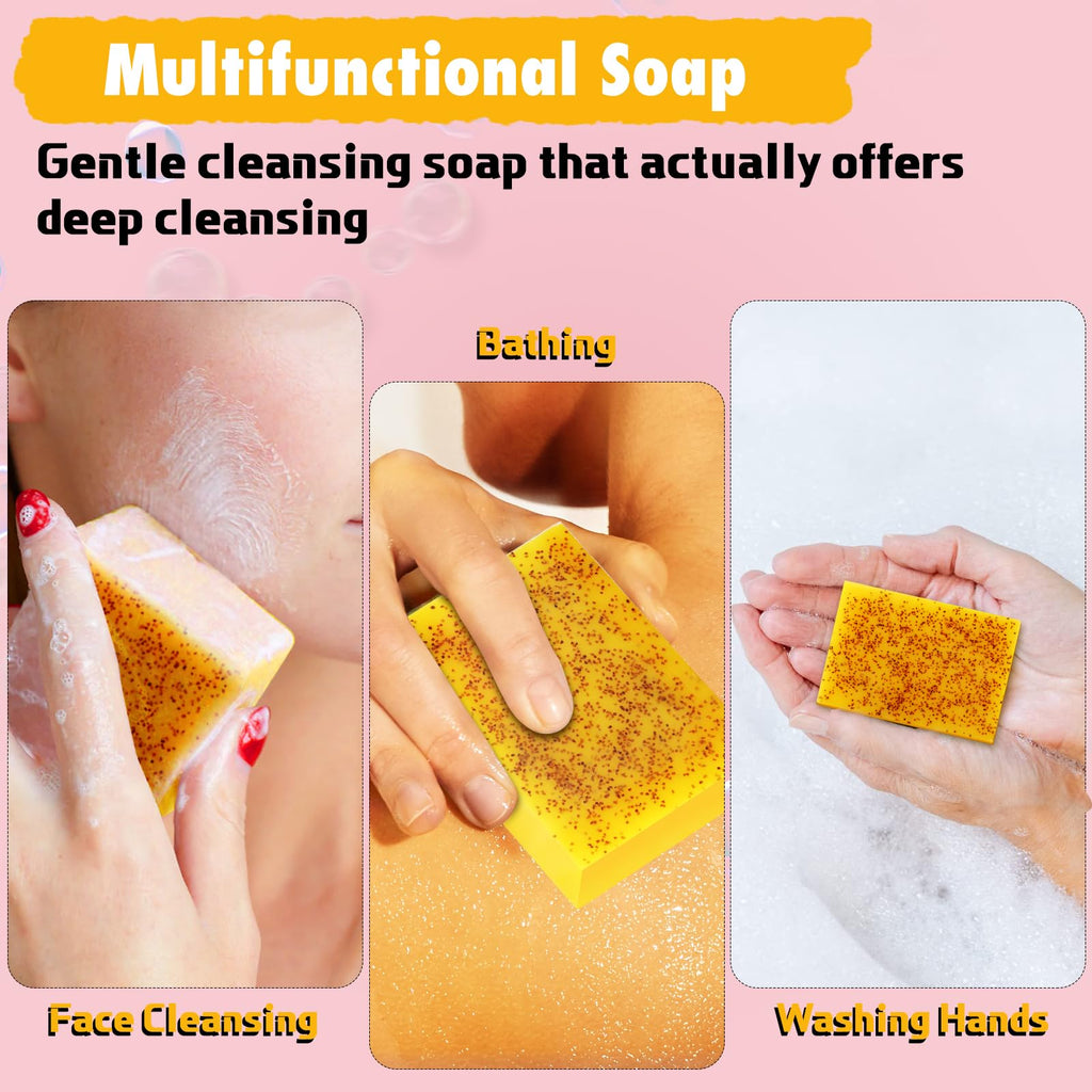 Urrznp Lemon Turmeric Kojic Acid Soap Bar – Dry Skin Formula (2 Bars)