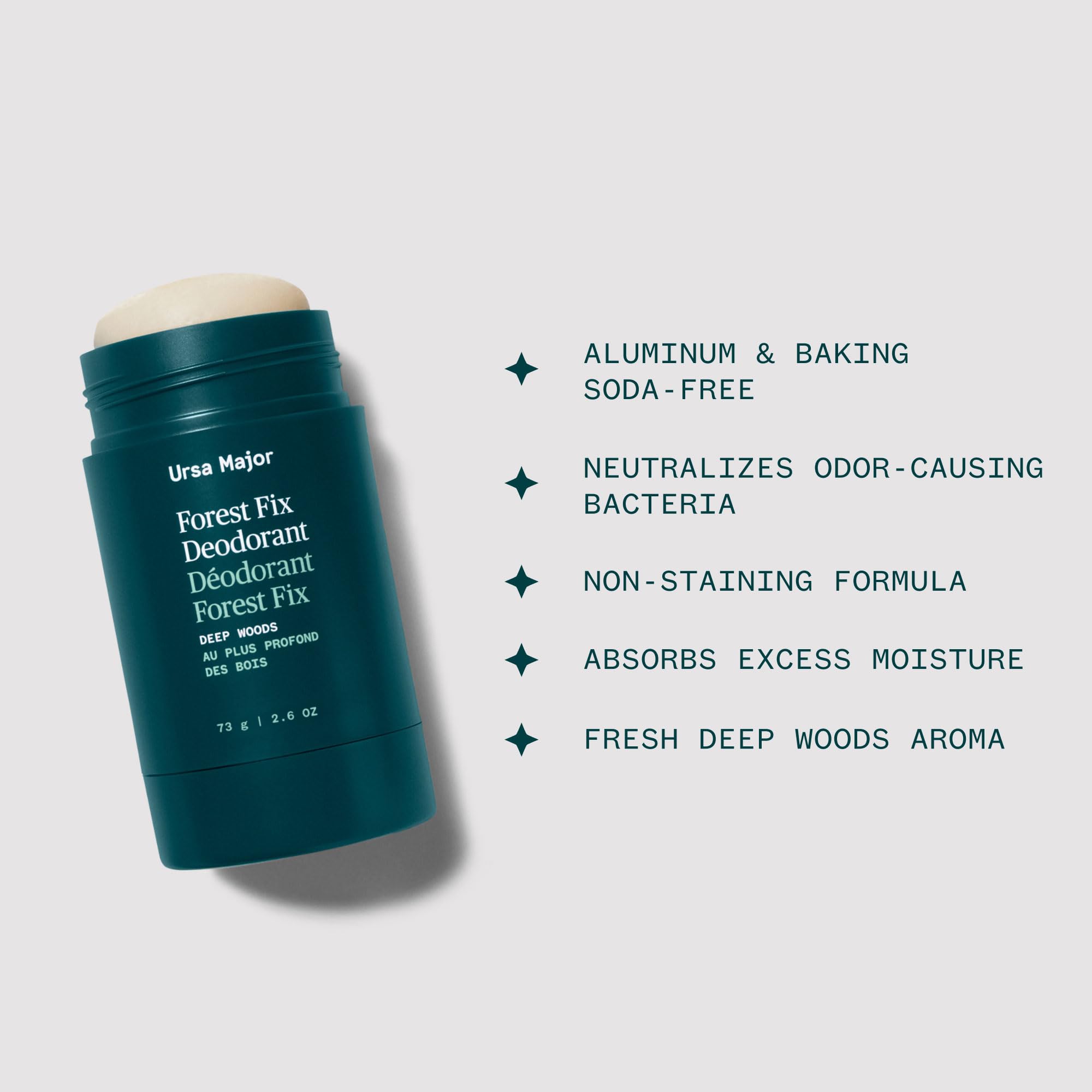 Ursa Major Forest Fix Deodorant – Aluminum-Free, Non-Staining, Cruelty-Free | 2.6 oz
