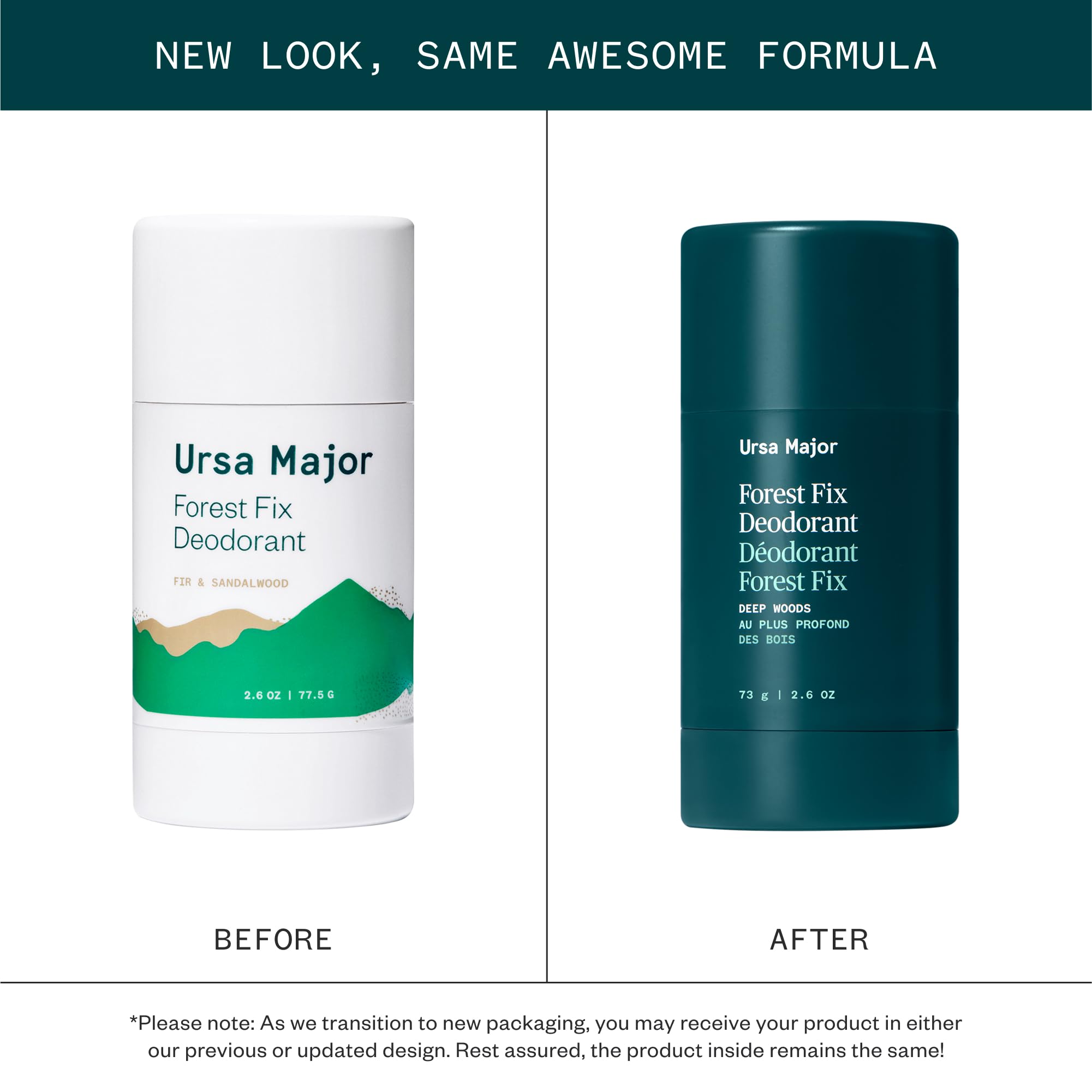 Ursa Major Forest Fix Deodorant – Aluminum-Free, Non-Staining, Cruelty-Free | 2.6 oz