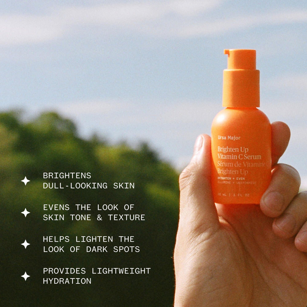 Ursa Major Natural Vitamin C Serum Brighten Up Vitamin C Serum for Radiant, Even Skin Tone Vegan, Cruelty-Free 1 oz