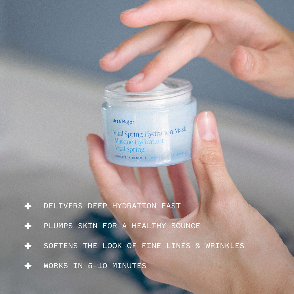 Ursa Major Vital Spring Hydration Mask | Deep Hydration, Smoother Texture, Fir-Laced Aroma | Vegan, Cruelty-Free | 1.69 oz