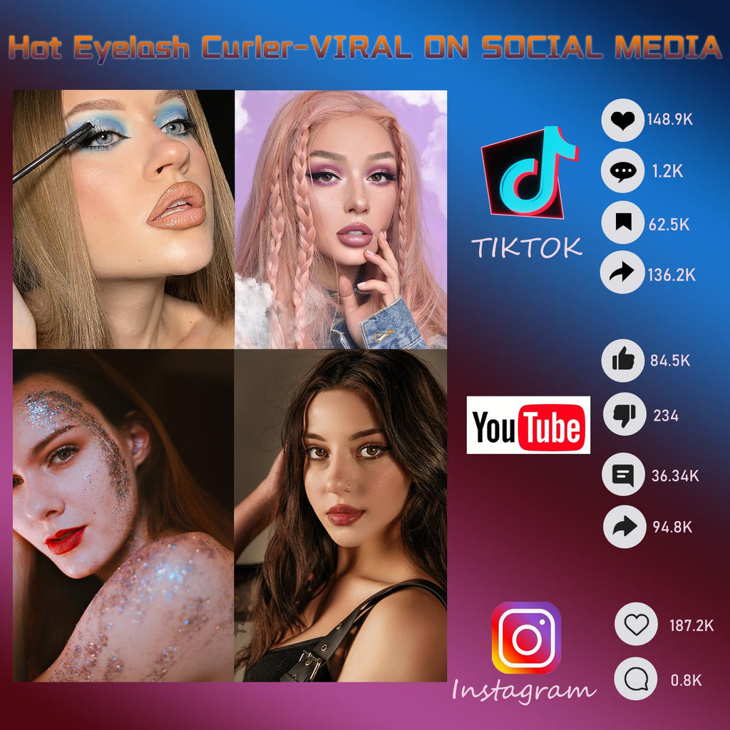 URSOBTF Heated Eyelash Curler – 2-in-1 Clip-Type, 5S Heat, LED Display, USB-C Rechargeable