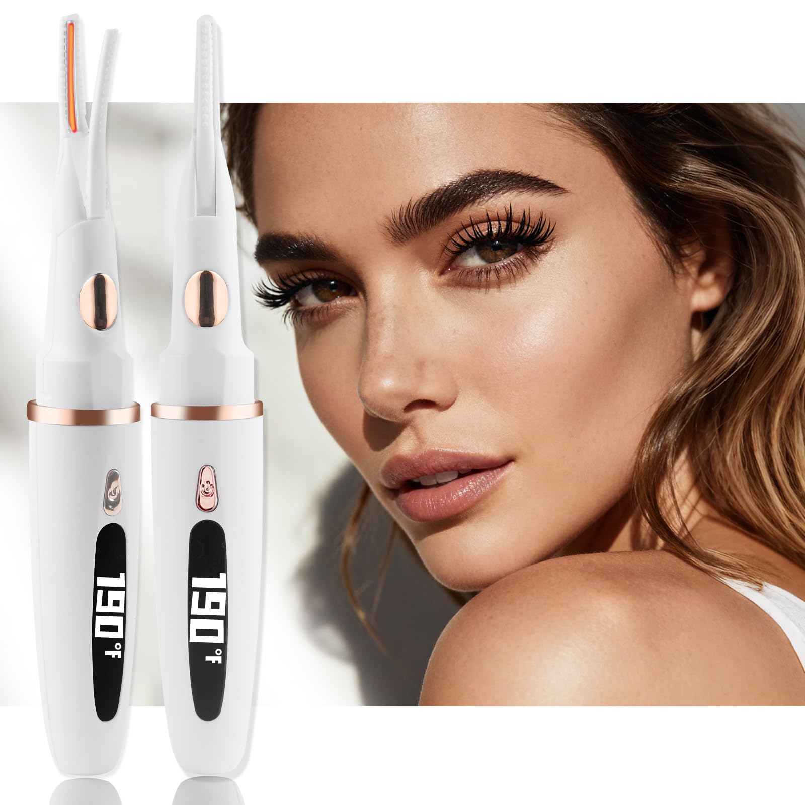 URSOBTF Heated Eyelash Curler – 2-in-1 Clip-Type, 5S Heat, LED Display, USB-C Rechargeable