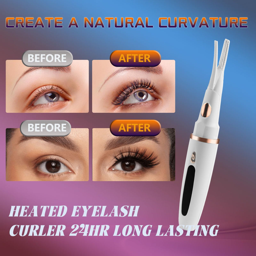 URSOBTF Heated Eyelash Curler – 2-in-1 Clip-Type, 5S Heat, LED Display, USB-C Rechargeable