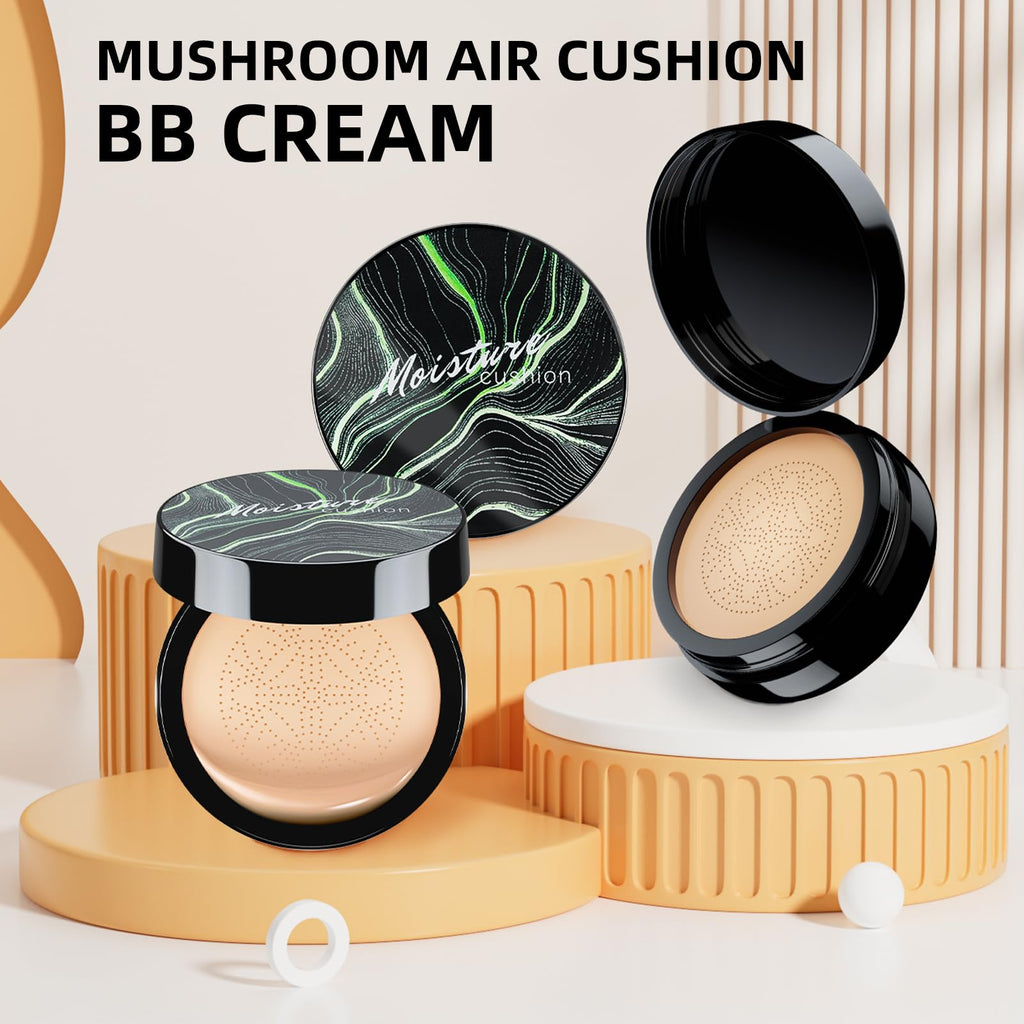 Ursoulney Mushroom Head Air Cushion CC Cream – Full Coverage Foundation, Long-Lasting (2-Pack, Natural)