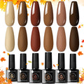 UR SUGAR Brown Gel Nail Polish Set — 6 Fall Colors (Soak-Off)