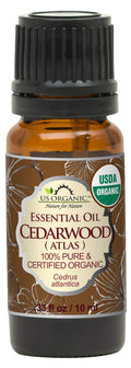 US Organic 100% Pure Cedarwood Essential Oil (Atlas) – USDA Organic, Steam Distilled, 10 ml