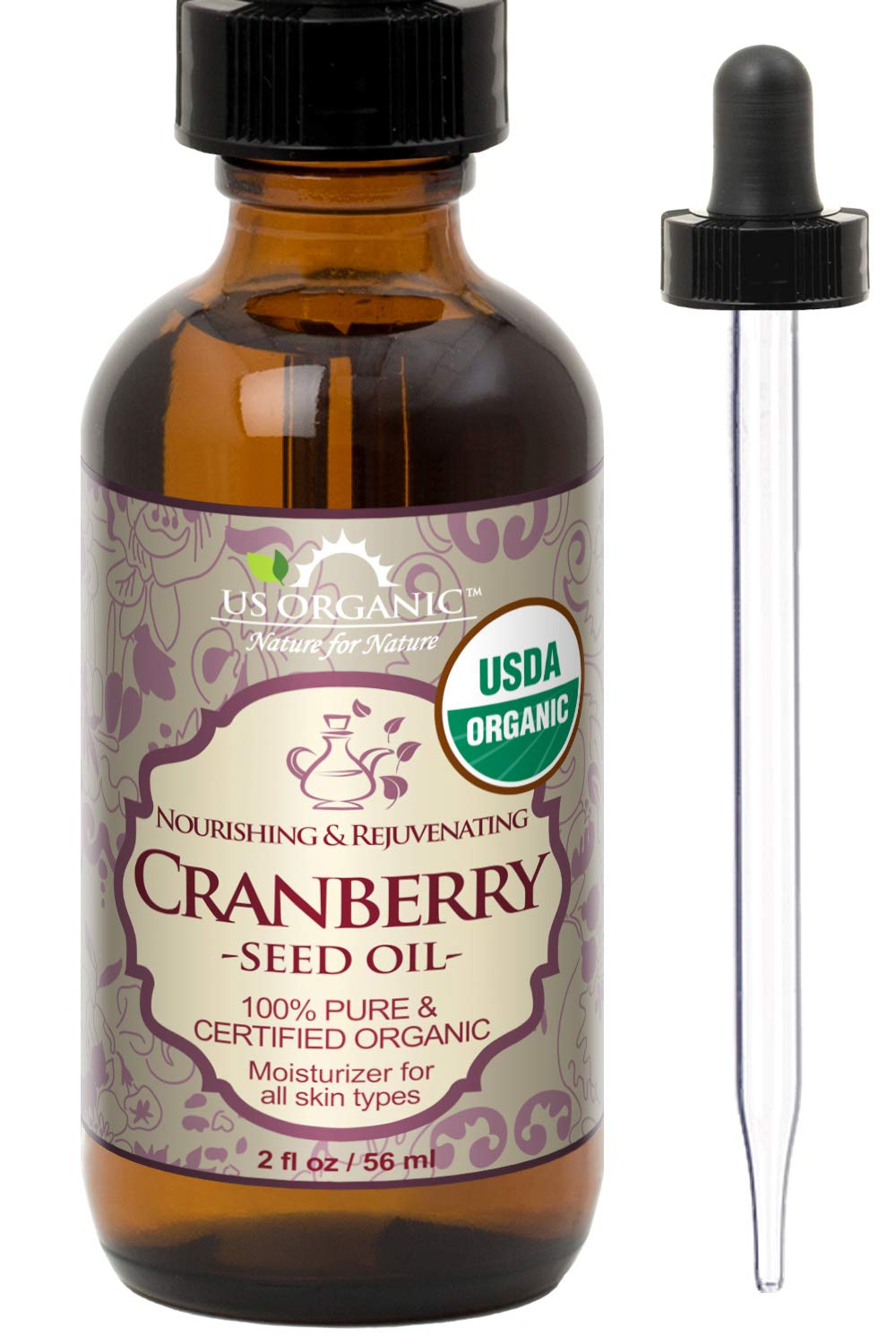 US Organic Cranberry Seed Oil – 100% Organic, Cold-Pressed, 2 oz