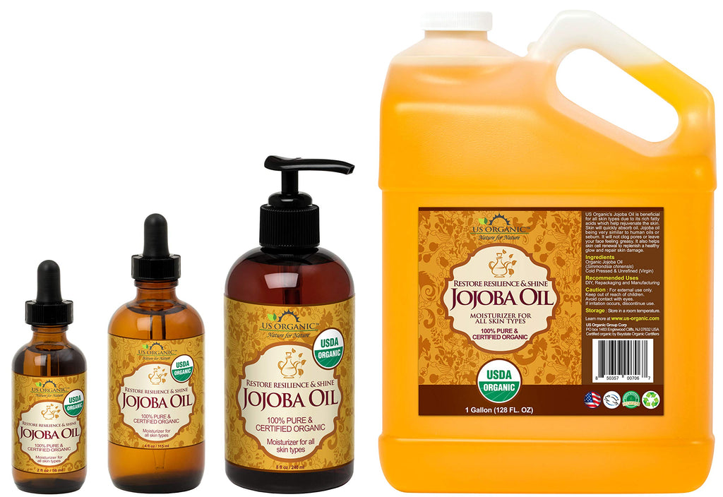 US Organic Jojoba Oil – 100% Pure USDA Organic, Cold-Pressed Virgin, 2oz (56ml)