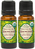 US Organic 100% Pure Lemongrass Essential Oil – USDA Organic, Steam Distilled, 10ml (Pack of 2)