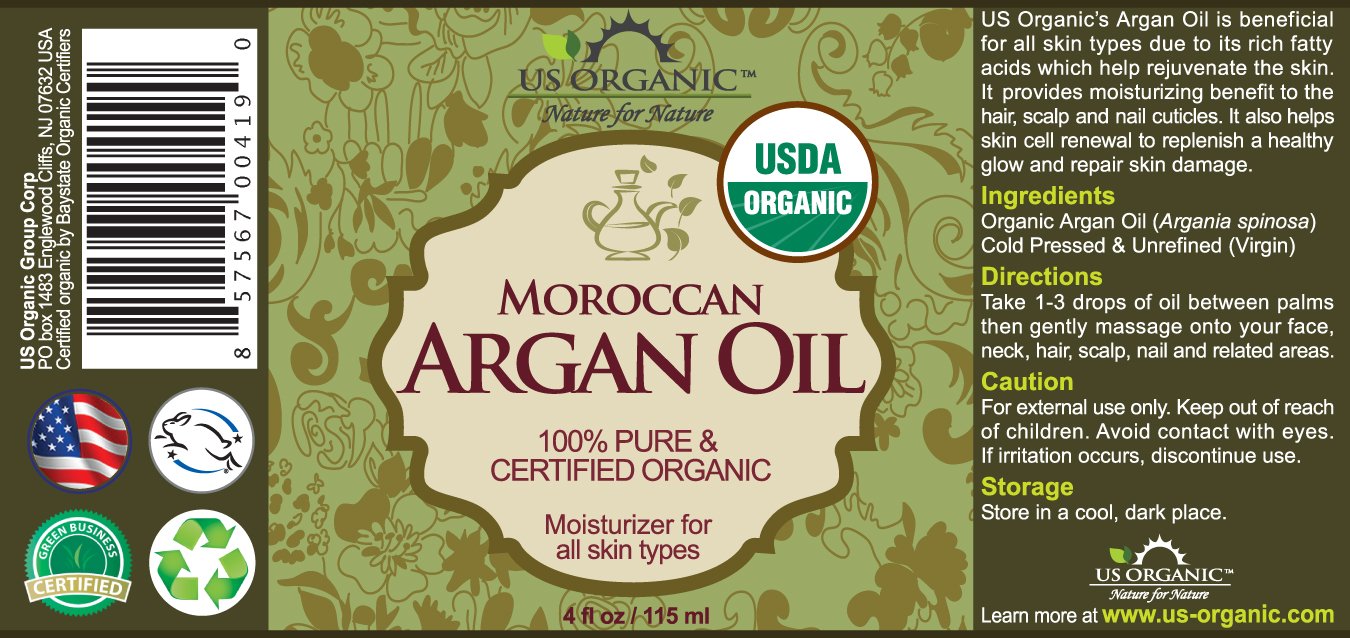 US Organic Moroccan Argan Oil – Cold-Pressed Virgin, USDA Organic, 4 oz Amber Bottle