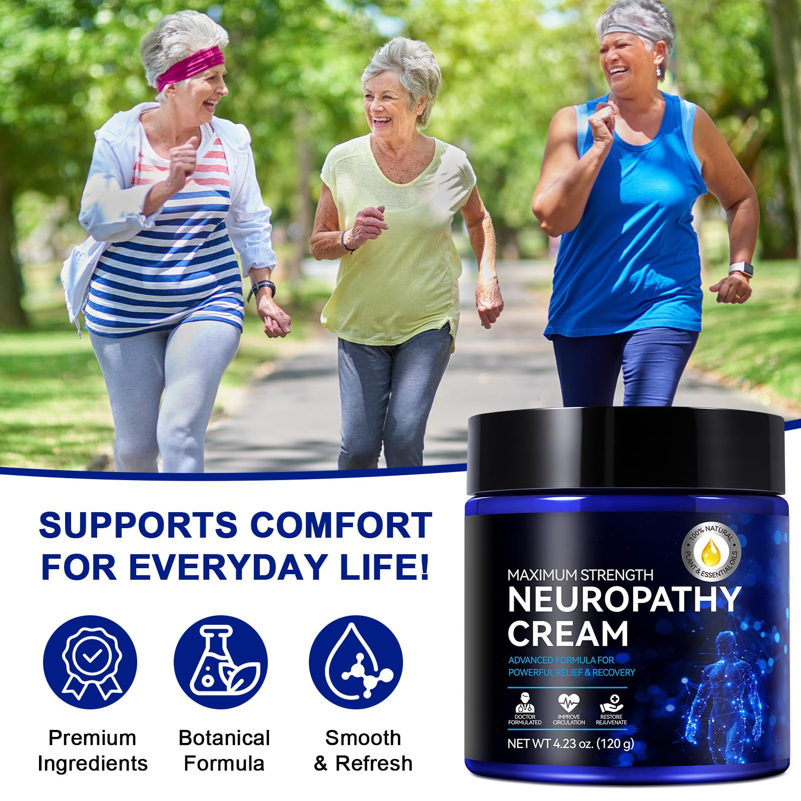 USBSREGARDS Neuropathy Cream Extra Strength – Lightweight Plant-Based Relief for Hands, Feet, and More (4 oz)