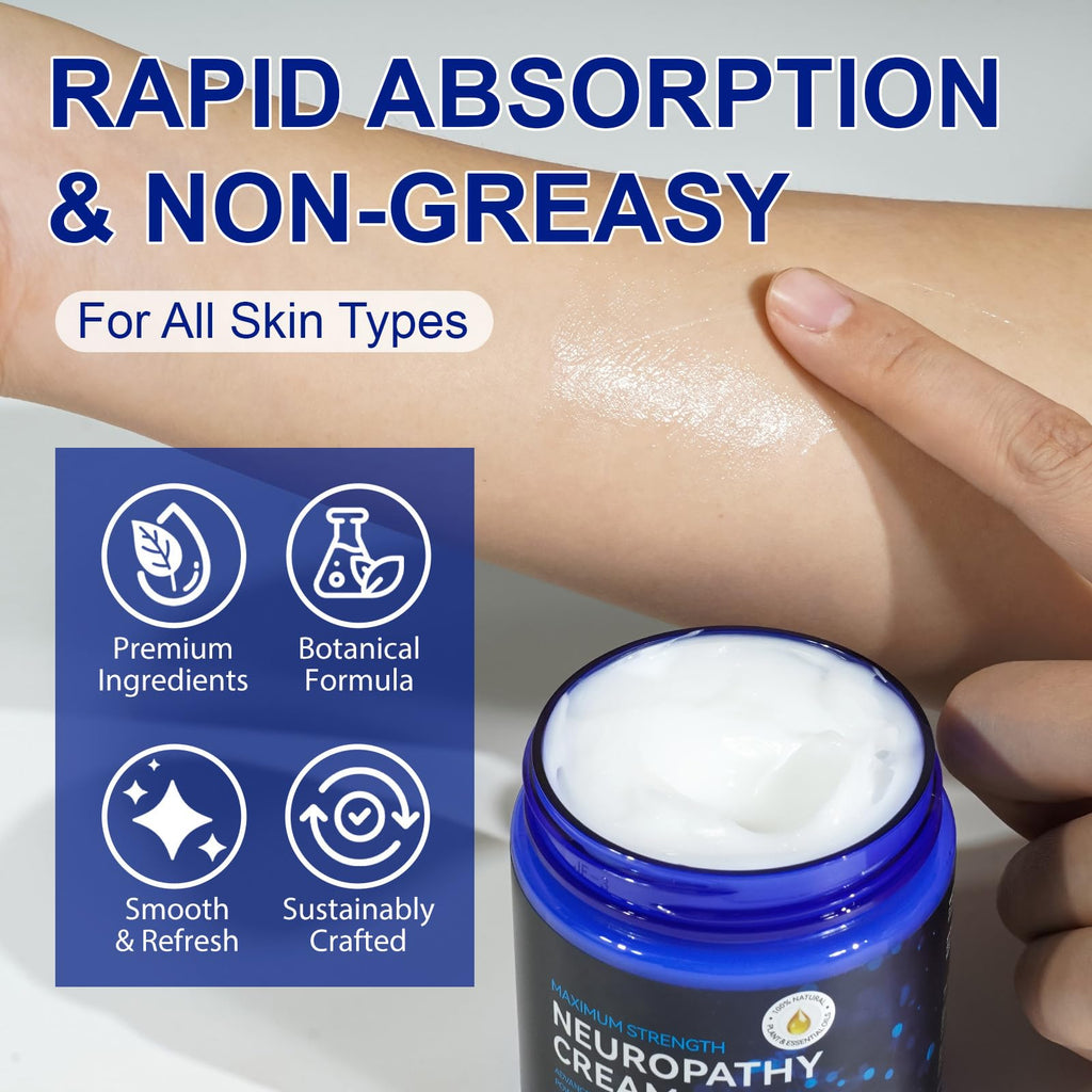 USBSREGARDS Neuropathy Cream Extra Strength – Lightweight Plant-Based Relief for Hands, Feet, and More (4 oz)