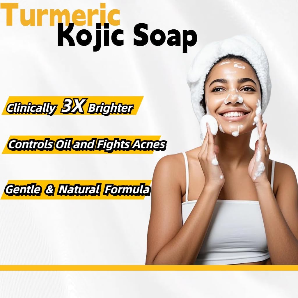 Uselective 3 Pack Lemon & Turmeric Soap Bar with Kojic Acid & Vitamin C – Deep Hydration