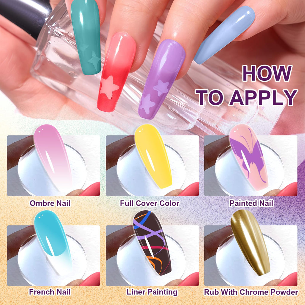 U-Shinein Gradient Painting Gel – 24 Glitter Ombre Colors for Silver & Gold Aura Nails | French Manicure DIY Kit