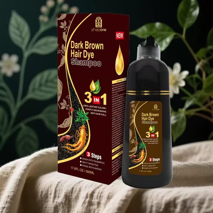USMATEK Brown Hair Dye Shampoo – 3-in-1 Color, Scalp Care & Moisture | 500ml
