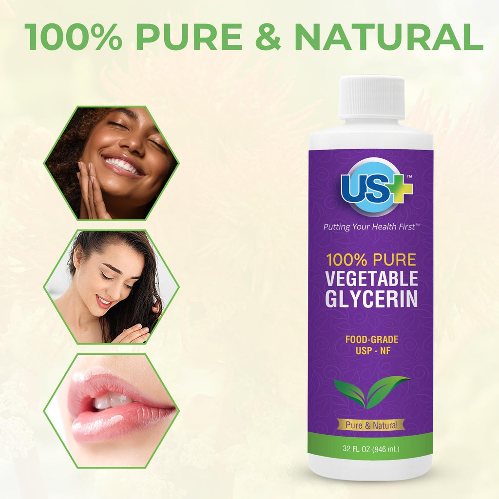 US+ 32oz 100% Pure Vegetable Glycerin – USP Grade, Food & Pharma Quality