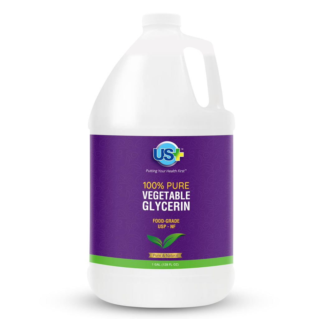 US+ 100% Pure Vegetable Glycerin – USP Food & Pharmaceutical Grade – Premium All-Natural Moisturizer, Cleanser & DIY Cosmetic (1 Gallon)