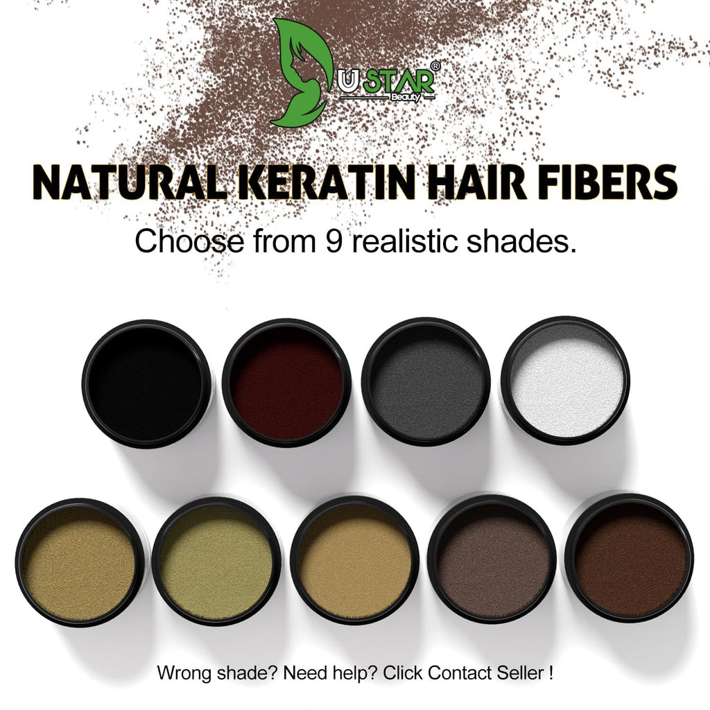 USTAR Hair Fibers 55g – Instant Volume for Thinning Hair (Dark Brown)