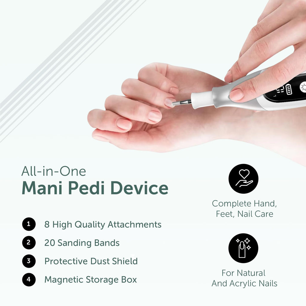 UTILYZE PediLux Pro: Cordless Professional Nail Drill & 32-Piece Manicure Pedicure Kit